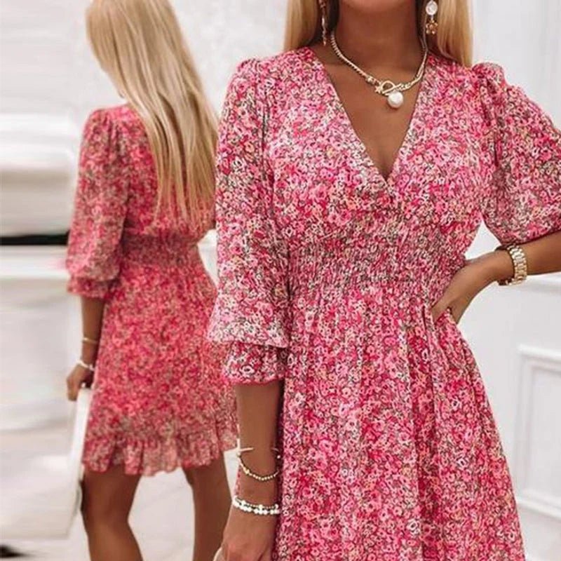 Ibiza - Kleid mit Blumendruck - Anbrosia