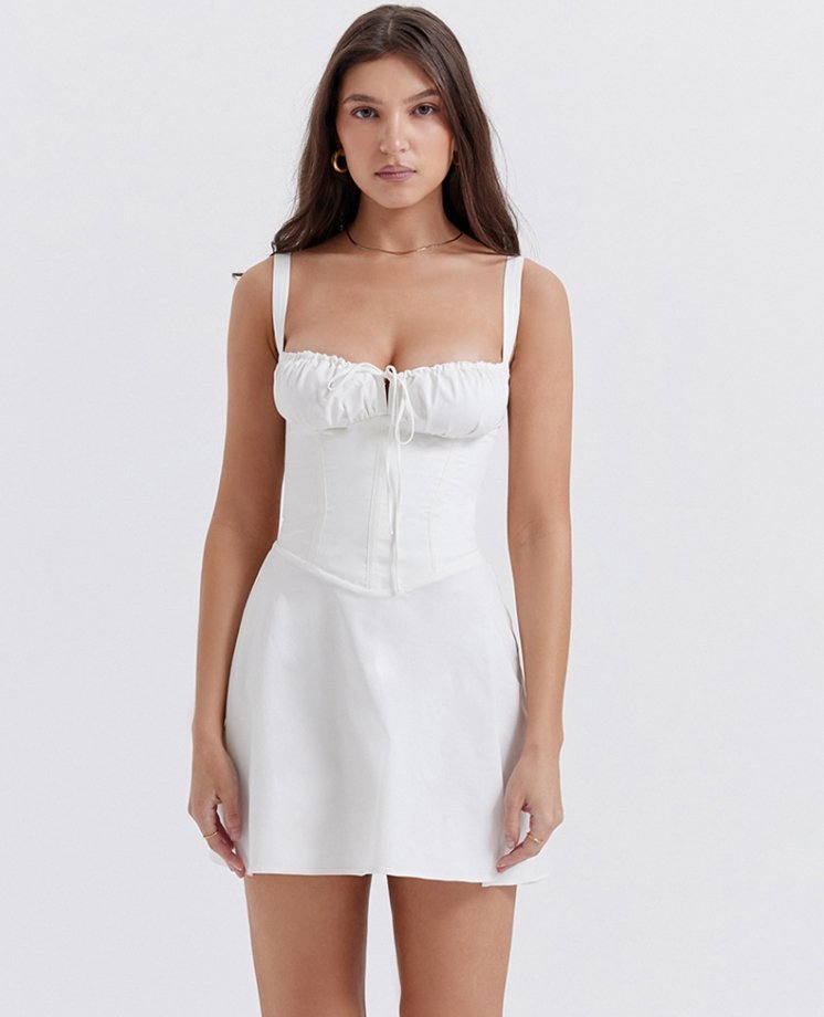 Elegant White Summer Dress - Anbrosia